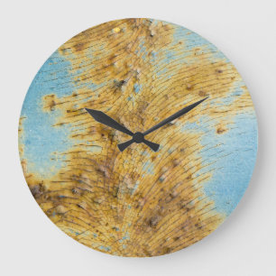 Grande Horloge Ronde Métal blanc corrompu : Rust Streaks Texture