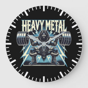 Grande Horloge Ronde Métal Lourd - Drôle Lifting Gym Fitness