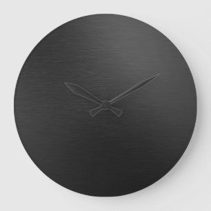 Grande Horloge Ronde Métal noir mat