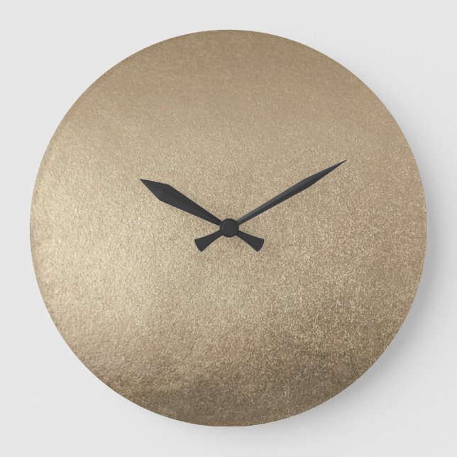 Grande Horloge Ronde métal or classique élégant (Recto)