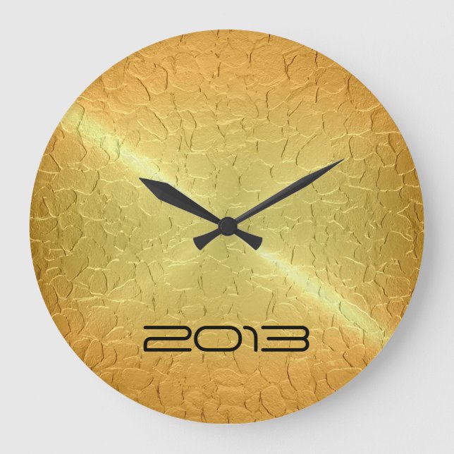 Grande Horloge Ronde Métal Or Stainless Métal (Recto)