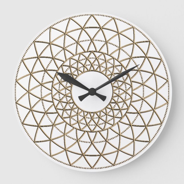 Grande Horloge Ronde Métallc Circle Pattern Acrylic Wall Clock (Recto)