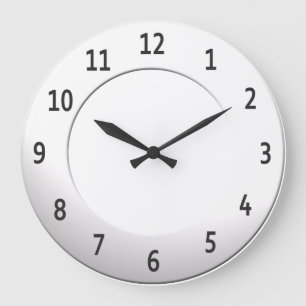 Grande Horloge Ronde Métallique minuscule avec chiffres noirs