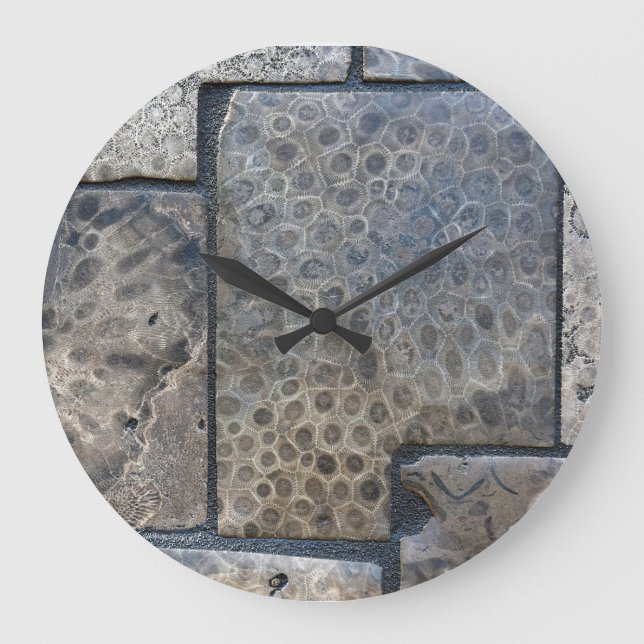 Grande Horloge Ronde Michigan petoskey stone tile design (Recto)
