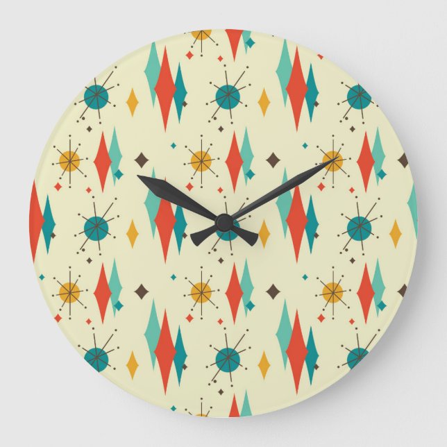 Grande Horloge Ronde Midcentury Modern Wall Clock (Recto)