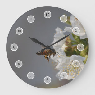 Grande Horloge Ronde Miel Bee