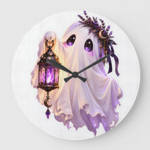 Grande Horloge Ronde Mignon art de lanterne gothique pastel Halloween
