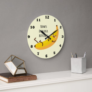 Grande Horloge Ronde Mignonne ajouter nom banane cuisine