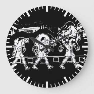 Grande Horloge Ronde Milo de Croton et la Bull - Gym Motivational