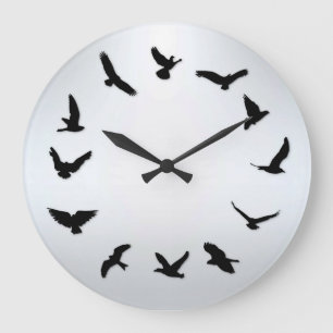 Grande Horloge Ronde Mini-Flies Novelty Bird Wall Clock