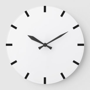 Grande Horloge Ronde Minimalisme noir blanc Bureau à domicile Urbain