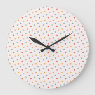 Grande Horloge Ronde Minimaliste Abstrait Petites Taches Tons Terres Pa