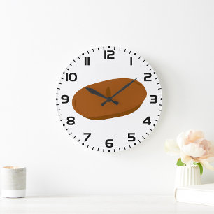 Grande Horloge Ronde Minimaliste Brown Beret Casquette français