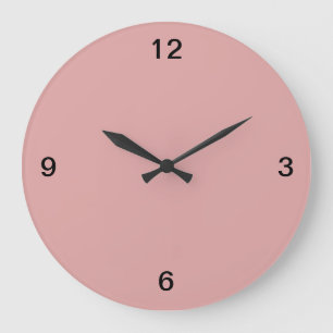 Grande Horloge Ronde Minimaliste. Rose en pastel