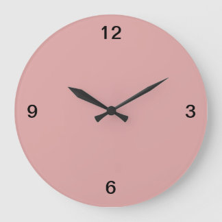 Grande Horloge Ronde Minimaliste. Rose Pastel.