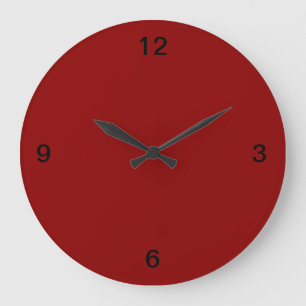 Grande Horloge Ronde Minimaliste. Terracotta.