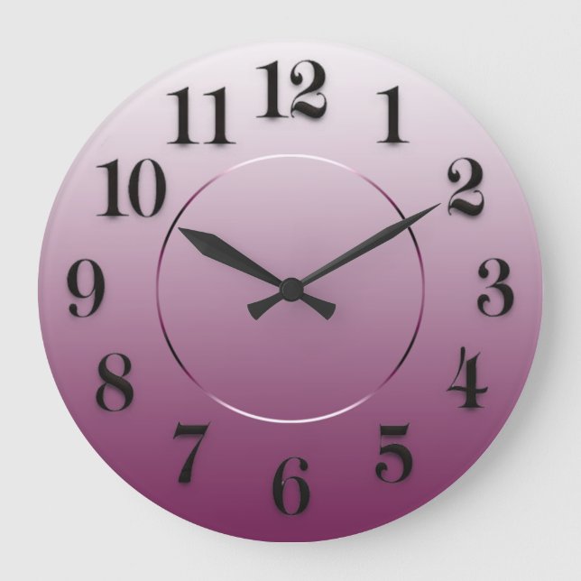 Grande Horloge Ronde Minuscule Eggplant Rose Arabic Numbers (Recto)