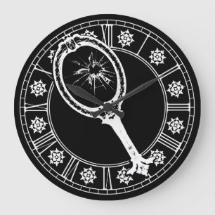 Grande Horloge Ronde Miroir cassé