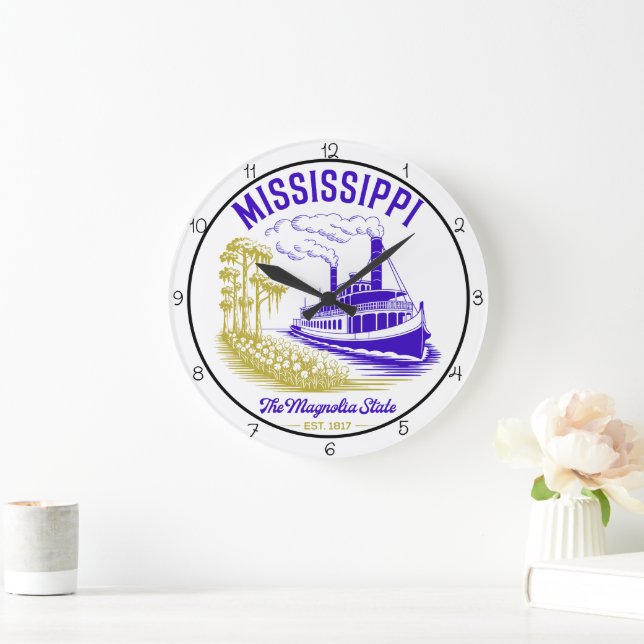 Grande Horloge Ronde Mississippi Magnolia State Riverboat (Maison)