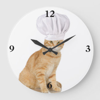 Grande Horloge Ronde Mister Cat Chef Vous