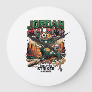 Grande Horloge Ronde Mode Jordan Objectif Squelette Nations Attaquant D