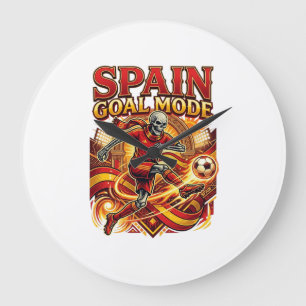 Grande Horloge Ronde Mode squelette de but de l'Espagne Nations striker