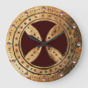 Grande Horloge Ronde MODÈLE ANTIQUE TRAVERS LES Gemstones D'Améthyste r