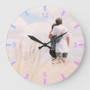 Grande Horloge Ronde Modèle photo des couples d'amour avec des chiffre