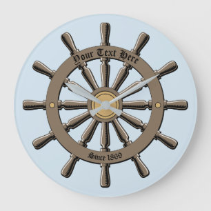 Grande Horloge Ronde Modèle vintage de la roue du bateau nautique
