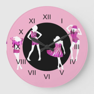 Grande Horloge Ronde Modèles de mode filles girly rose