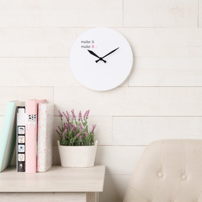 Grande Horloge Ronde Modern Minimalist Motivational Wall Clock (Salle de lecture)