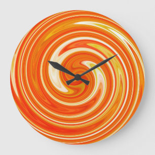 Grande Horloge Ronde Modern Swirl Abstract Art #11