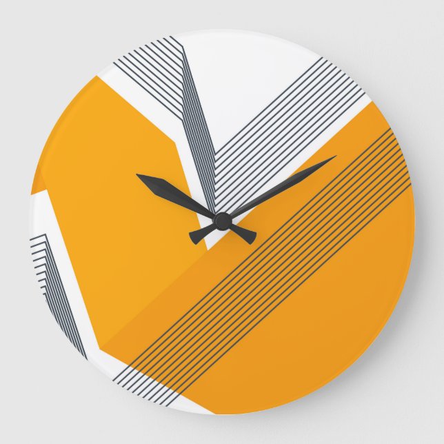 Grande Horloge Ronde Moderne, cool, tendance, urbain, art géométrique s (Recto)