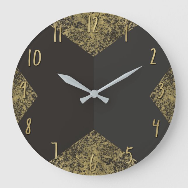 Grande Horloge Ronde Moderne Gold & Grey Chic (Recto)