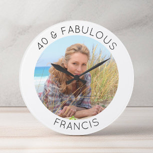 Grande Horloge Ronde Moderne Minimaliste 40 ans & Fantastique Photo