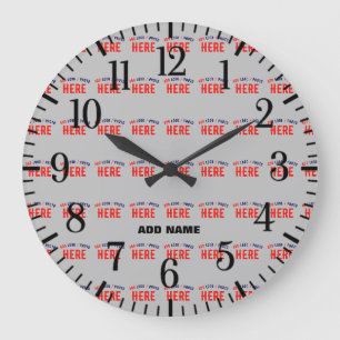 GRANDE HORLOGE RONDE MODERNE MODERNE ASH PERSONNALISABLE VÉRIFIÉ