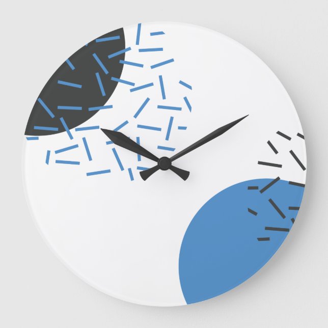 Grande Horloge Ronde Moderne, simple, cool, abstrait, motif graphique (Recto)