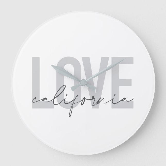 Grande Horloge Ronde Moderne, urbain, tendance, design cool Love Califo (Recto)