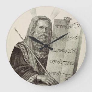 Grande Horloge Ronde Moïse prophète avec les Tables de la Loi