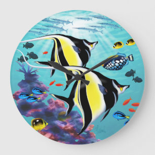 Grande Horloge Ronde Molokini Cove Hawaiian Angel Fish Tropical
