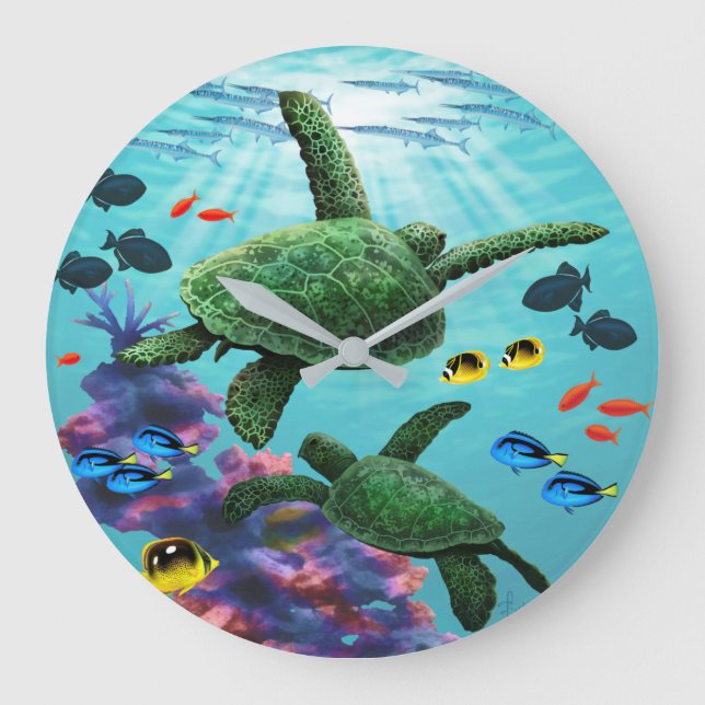 Grande Horloge Ronde Molokini Cove Hawaiian Sea Turtles (Recto)
