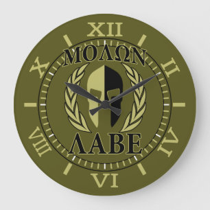 Grande Horloge Ronde Molon Labe Spartan Mask