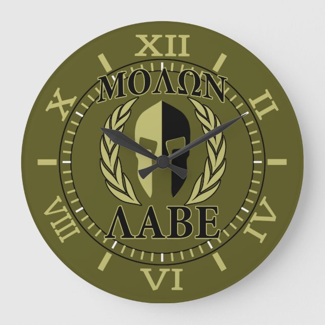 Grande Horloge Ronde Molon Labe Spartan Mask (Recto)