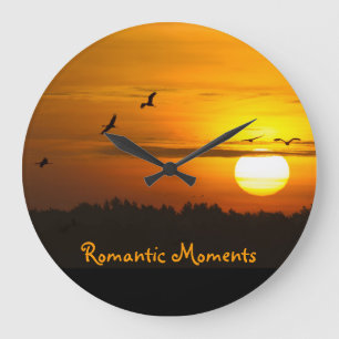 Grande Horloge Ronde Moments romantiques Grues au lever du soleil photo