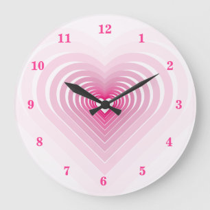 Grande Horloge Ronde Mon coeur bat pour toi - Mon amour