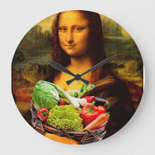 Grande Horloge Ronde Mona Lisa aime les légumes