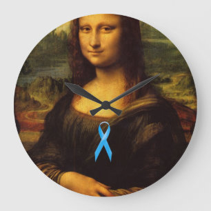 Grande Horloge Ronde Mona Lisa Au Ruban Bleu