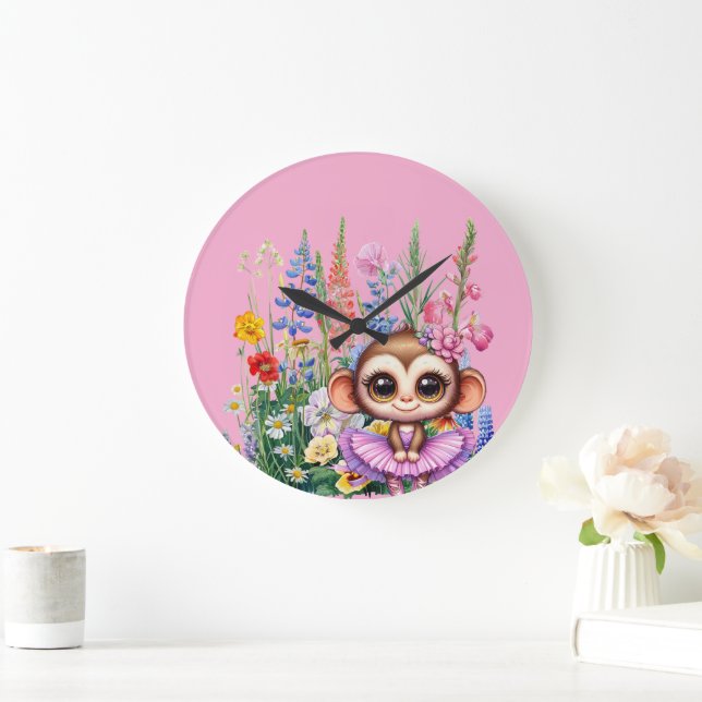 Grande Horloge Ronde Monkey Ballerina (Maison)