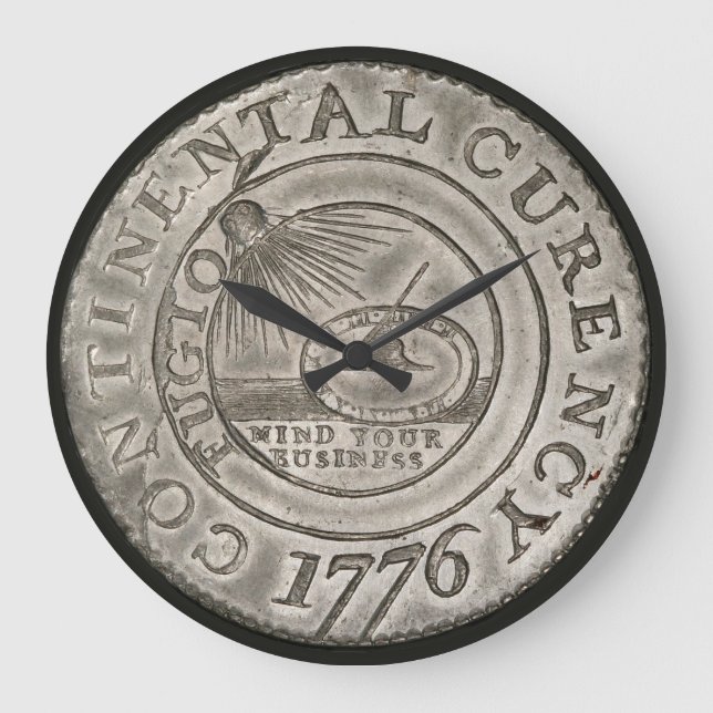 Grande Horloge Ronde Monnaie continentale 1776 Pièce Benjamin Franklin (Recto)