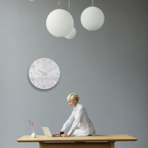 Grande Horloge Ronde Monochromatique métallique minimal de parties